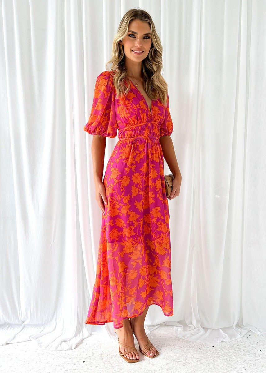 Kayla | Women's Floral V Neck Maxi Wedding Guest Dress 2