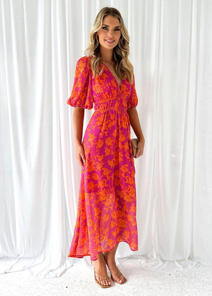 Kayla | Women's Floral V Neck Maxi Wedding Guest Dress 2