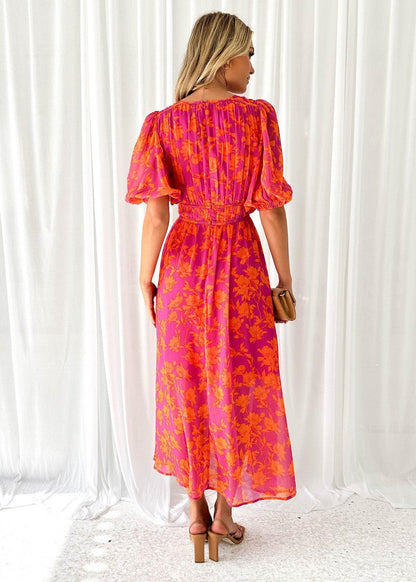 Kayla | Women's Floral V Neck Maxi Wedding Guest Dress 3
