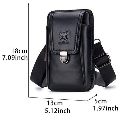 Leather Mini Shoulder Bag Belt Clip Holster Cell Phone Pouch