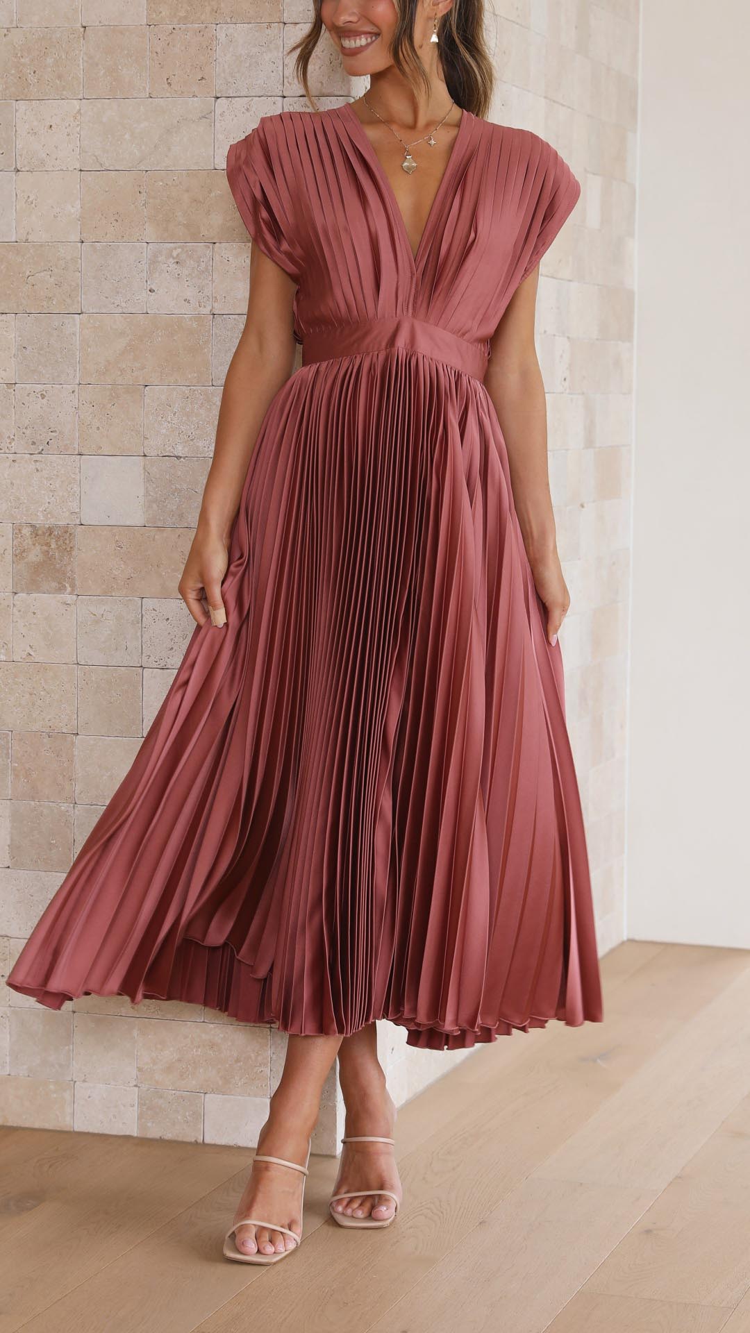 Maria™ | Elegant Pleated Maxi Dress 0
