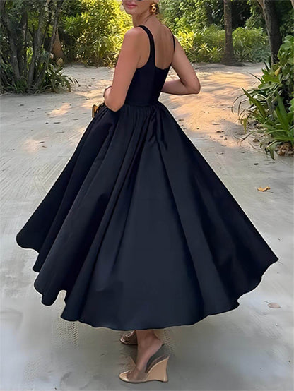 Stylish And Elegant Off-Shoulder Strapless Sleeveless Mixi Dress Olympus London