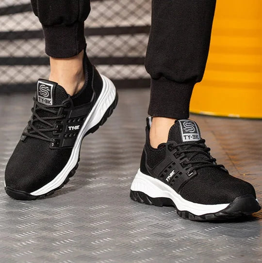 Oliver | Men's Black Leather Trainers with Ergonomic Design for Comfort and Safety | Everyday Use 6