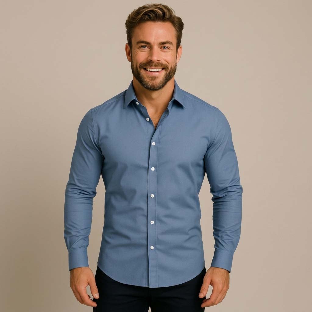 Oliver | Men’s White Cotton Dress Shirt | Button Down | Wrinkle-Free | Office Wear 3