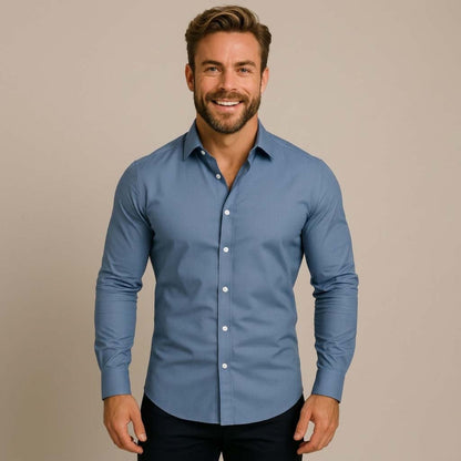 Oliver | Men’s White Cotton Dress Shirt | Button Down | Wrinkle-Free | Office Wear 3