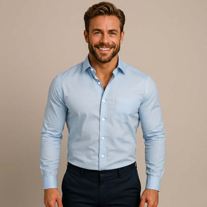Oliver | Men’s White Cotton Dress Shirt | Button Down | Wrinkle-Free | Office Wear 5