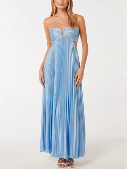 Orchid | Women's Wedding Guest Halter Maxi Dress Evening 2