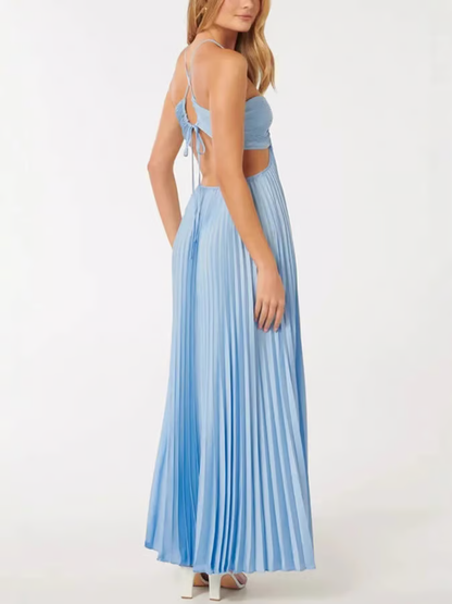 Orchid | Women's Wedding Guest Halter Maxi Dress Evening 4