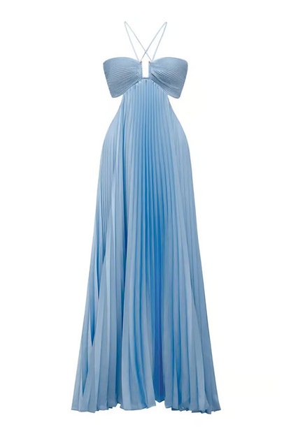 Orchid | Women's Wedding Guest Halter Maxi Dress Evening 6