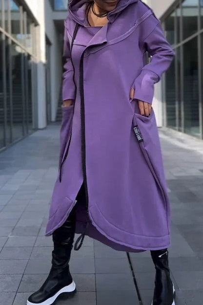 Rachele | Lightweight Long Zip-up Hoodie Dress
