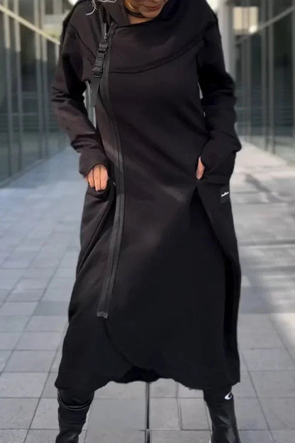 Rachele | Lightweight Long Zip-up Hoodie Dress