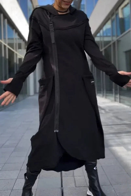 Rachele | Lightweight Long Zip-up Hoodie Dress