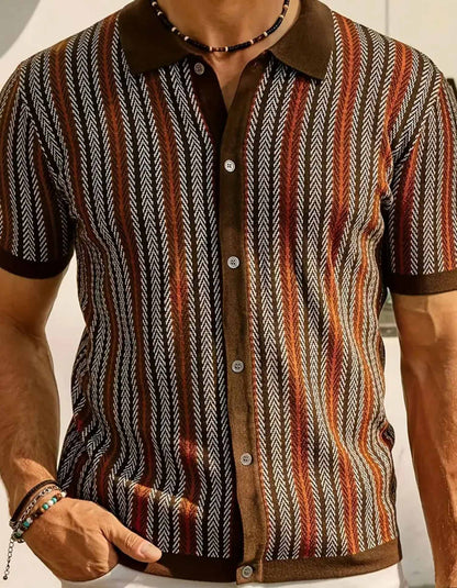 Retro Stripes Knit Polo 0