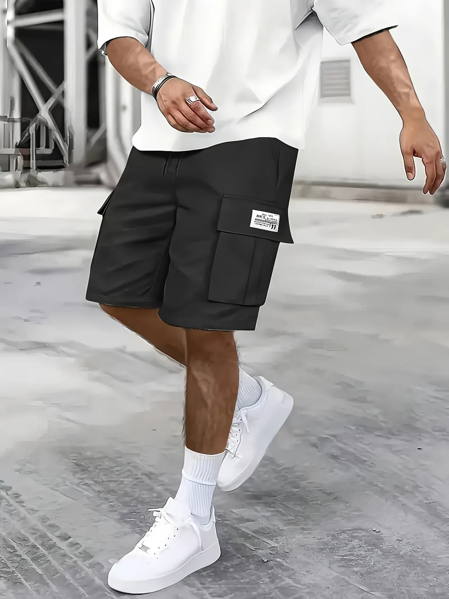 Men's leisure shorts fabric detail