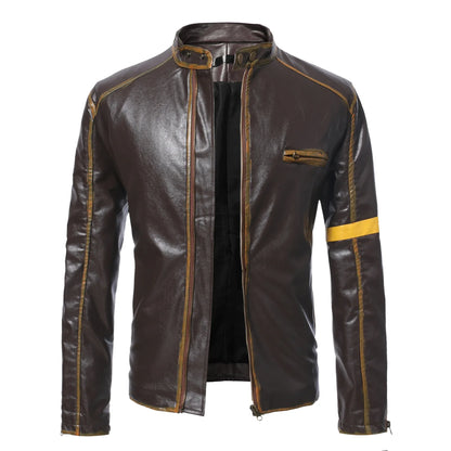 Handmade Distressed Biker PU Leather Jacket