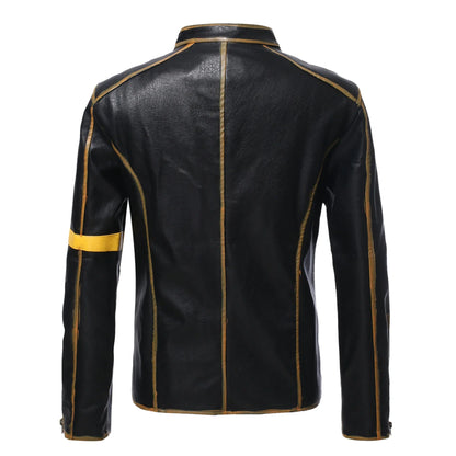 Handmade Distressed Biker PU Leather Jacket