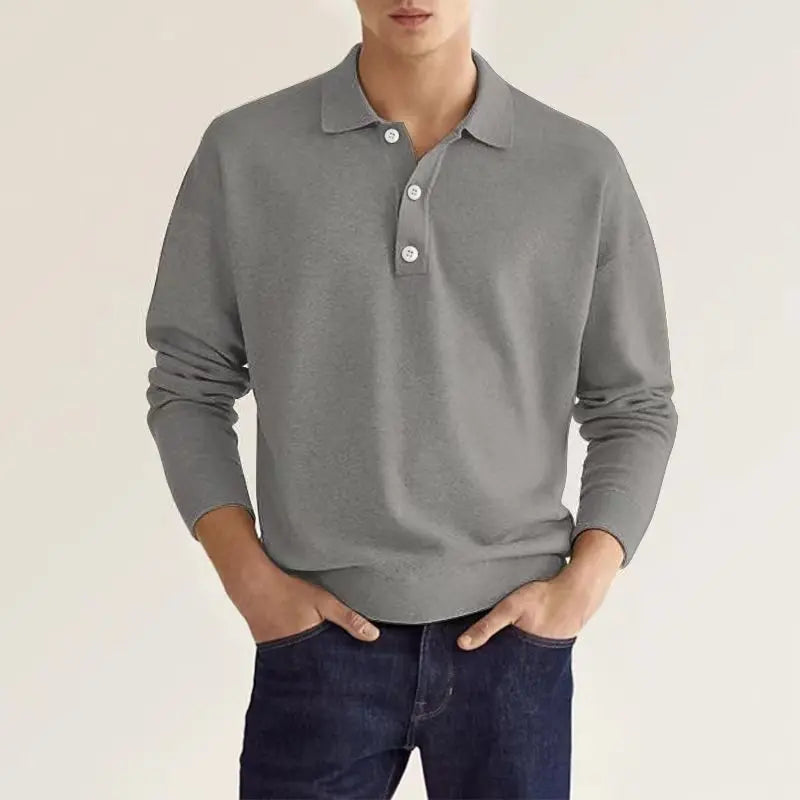 Ethan | Classic Comfortable Long Sleeve Polo Shirt 4