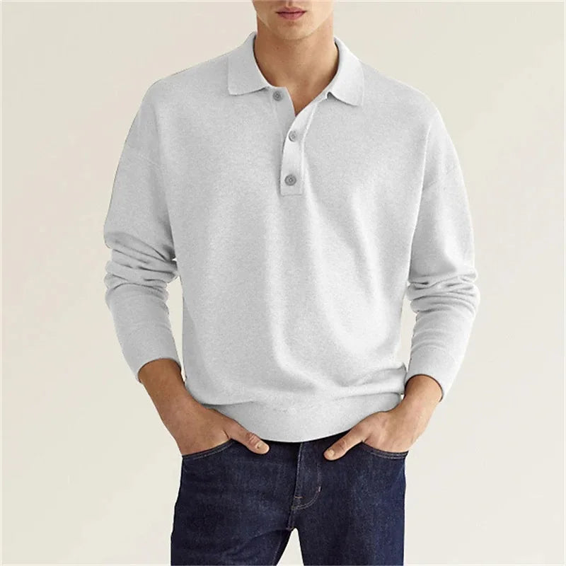 Ethan | Classic Comfortable Long Sleeve Polo Shirt 1