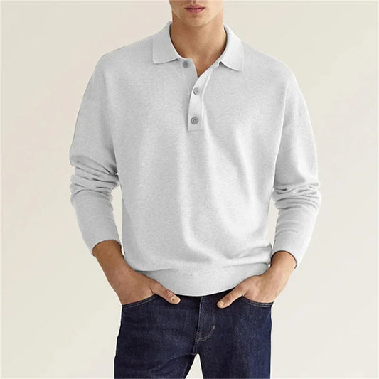 Ethan | Classic Comfortable Long Sleeve Polo Shirt 1