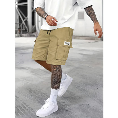 Men's multi-pocket work shorts yellow
