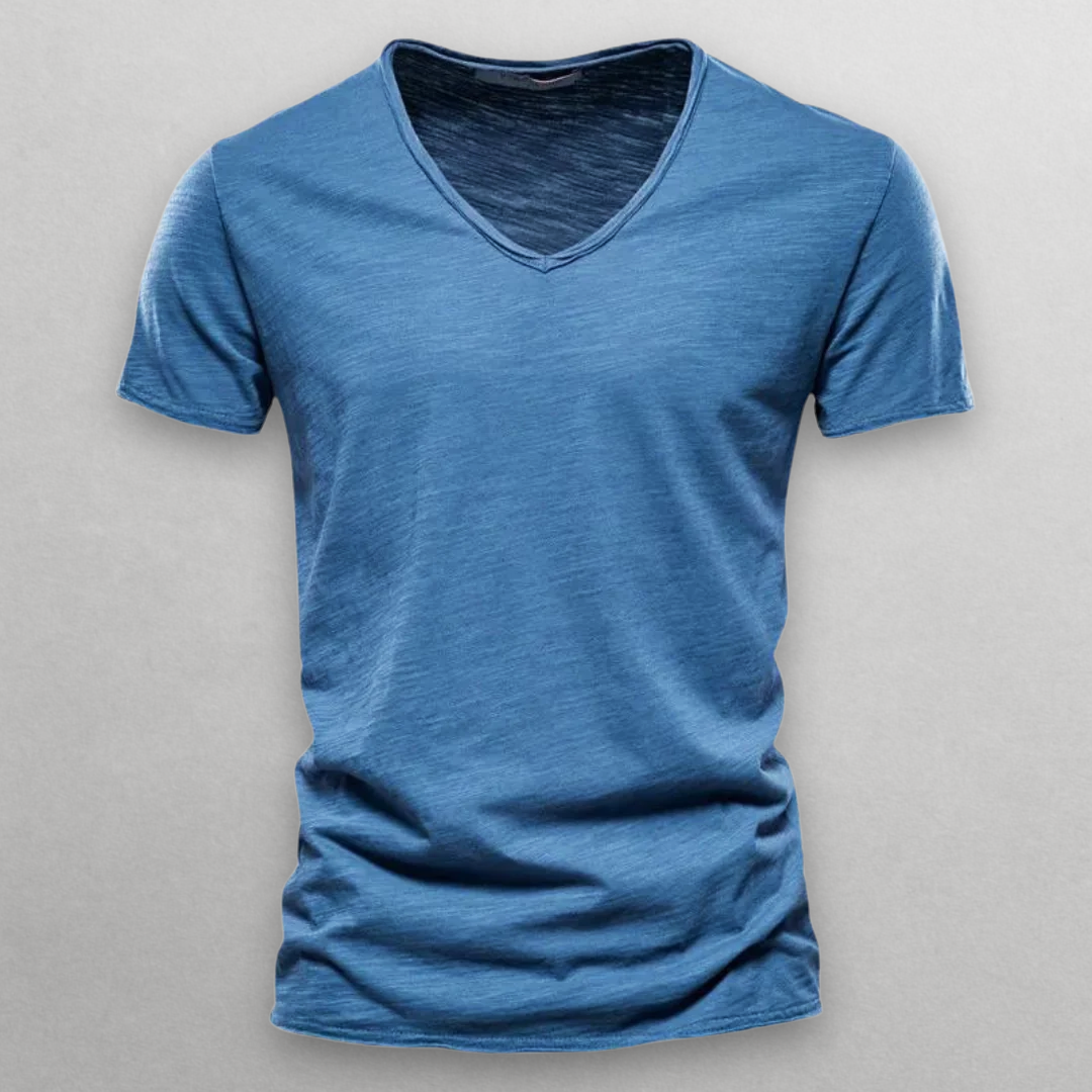 NORI V-NECK COTTON T-SHIRT Olympus London