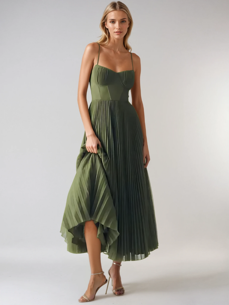Sonya™ | Sculpted Pleated Maxi Dress 3