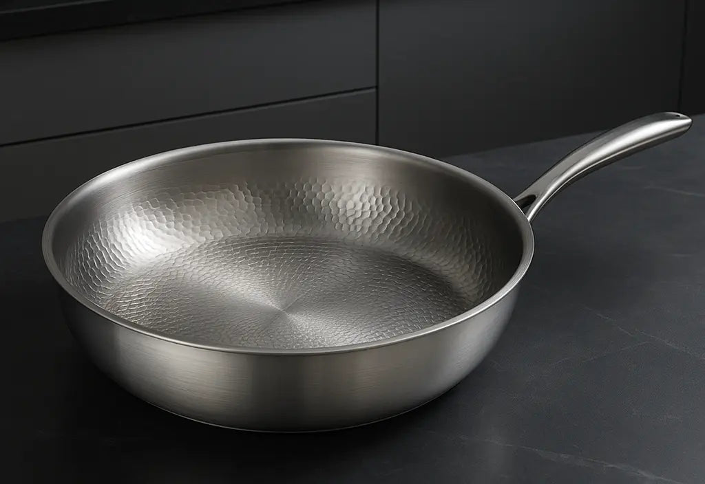 Titan Premium Frying Pan – Non-Coated Hammered Titanium Pan for All Hobs Including Induction BULLCAPTAIN