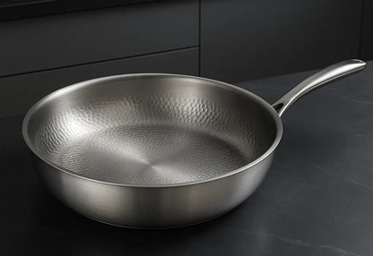 Titan Premium Frying Pan – Non-Coated Hammered Titanium Pan for All Hobs Including Induction BULLCAPTAIN