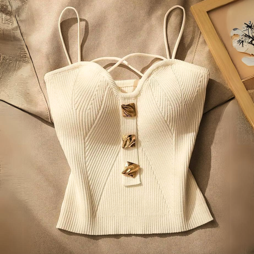 ELENA RIBBED CORSET TOP Olympus London
