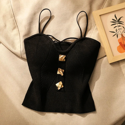 ELENA RIBBED CORSET TOP Olympus London