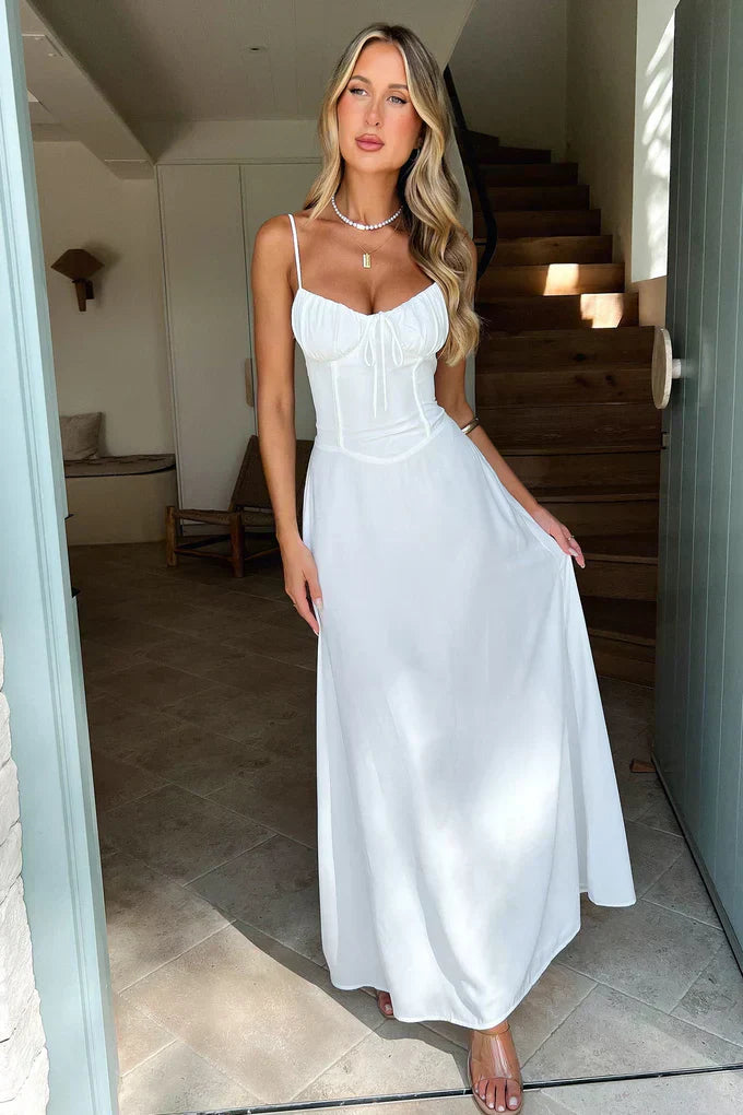 Valentina | Women's Wedding Guest Spaghetti Strap Wrap Maxi Dress Evening 6