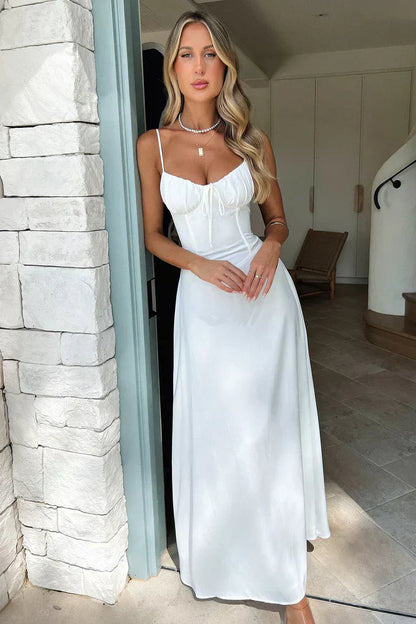 Valentina | Women's Wedding Guest Spaghetti Strap Wrap Maxi Dress Evening 7