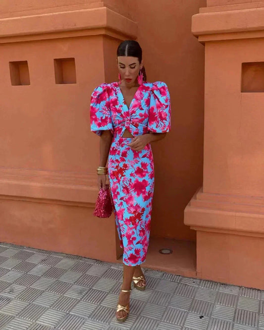 Violette | Women's Wedding Guest Midi Dress 0