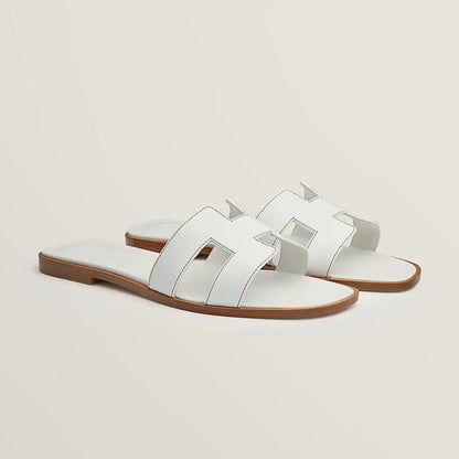 Leather Flat Sandals with Cut Out Strap BULLCAPTAIN