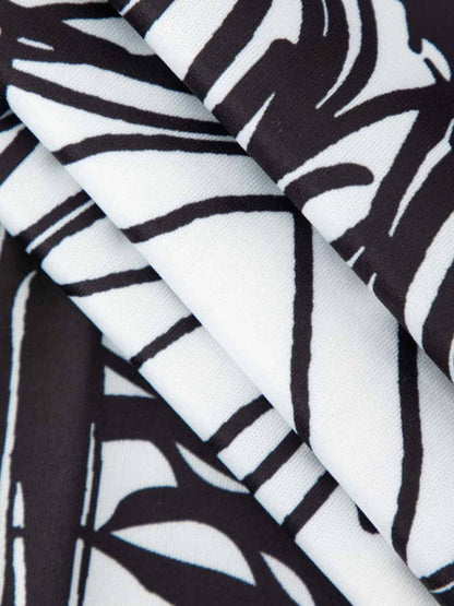 Abstract Line Print Short Sleeve Mini Dress Olympus London