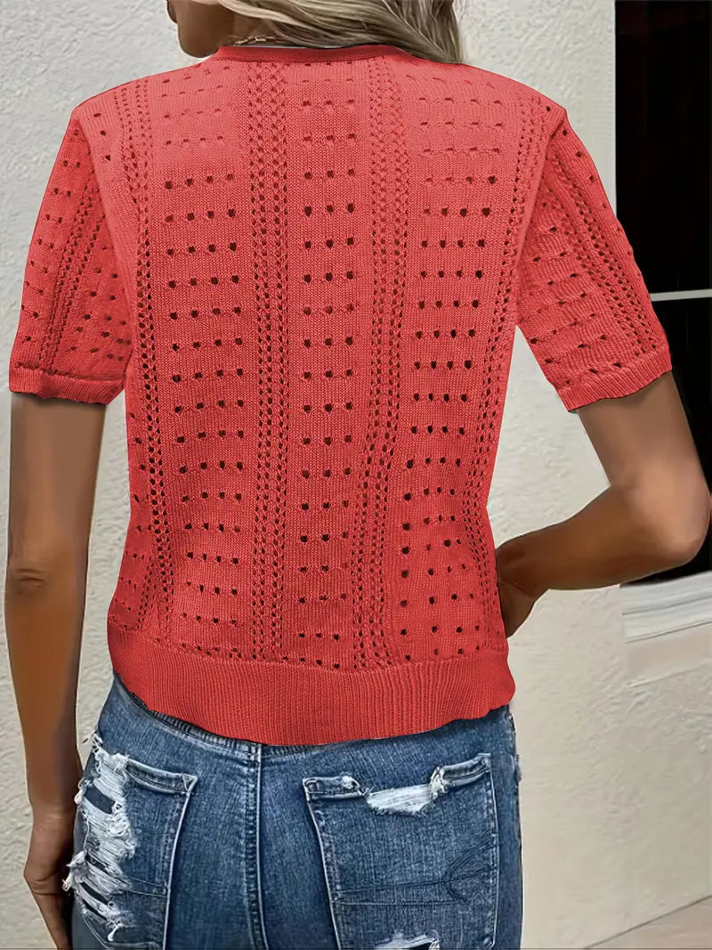 Elena Hollow Knit Cardigan Olympus London