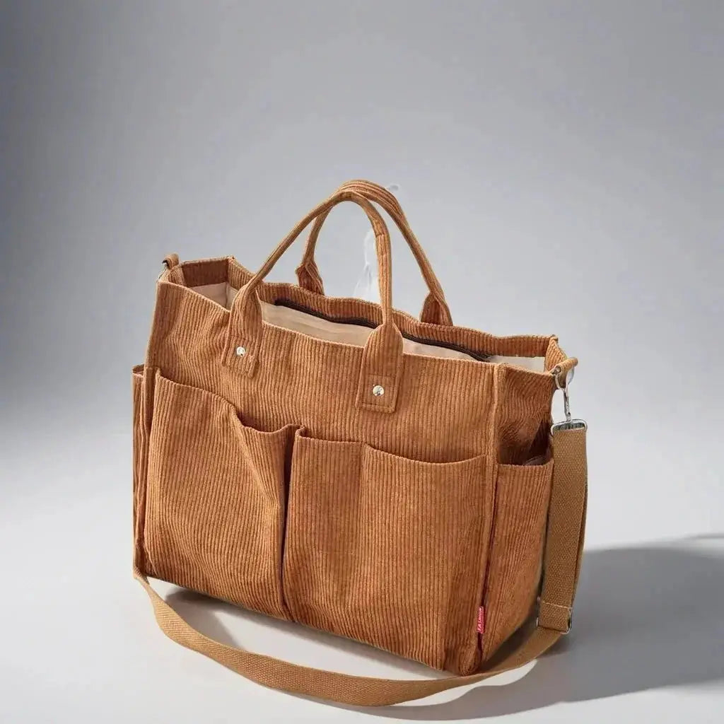 CordoTote – Classic Corduroy Shoulder Bag for Everyday Use BULLCAPTAIN
