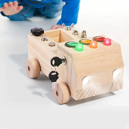 Montessori Busy Board – Interdraft Wooden Learning Toy for Fine Motor Skills & Cognitive Development (Ages 3–12) BULLCAPTAIN