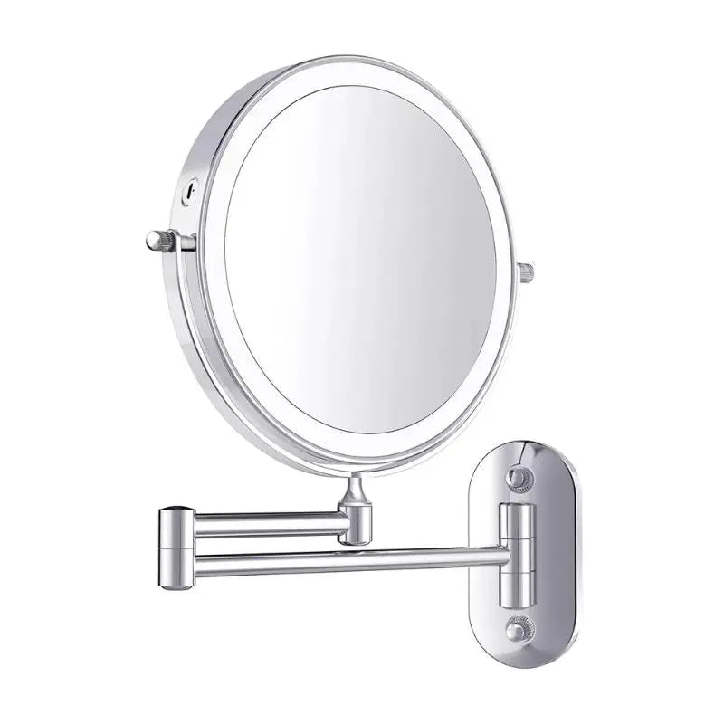 Evida LED Magnifying Mirror with Chrome Finish – Rechargeable Vanity Mirror for Precise Makeup & Skincare BULLCAPTAIN