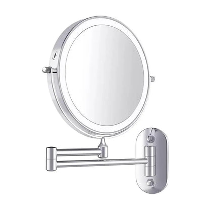 Evida LED Magnifying Mirror with Chrome Finish – Rechargeable Vanity Mirror for Precise Makeup & Skincare BULLCAPTAIN