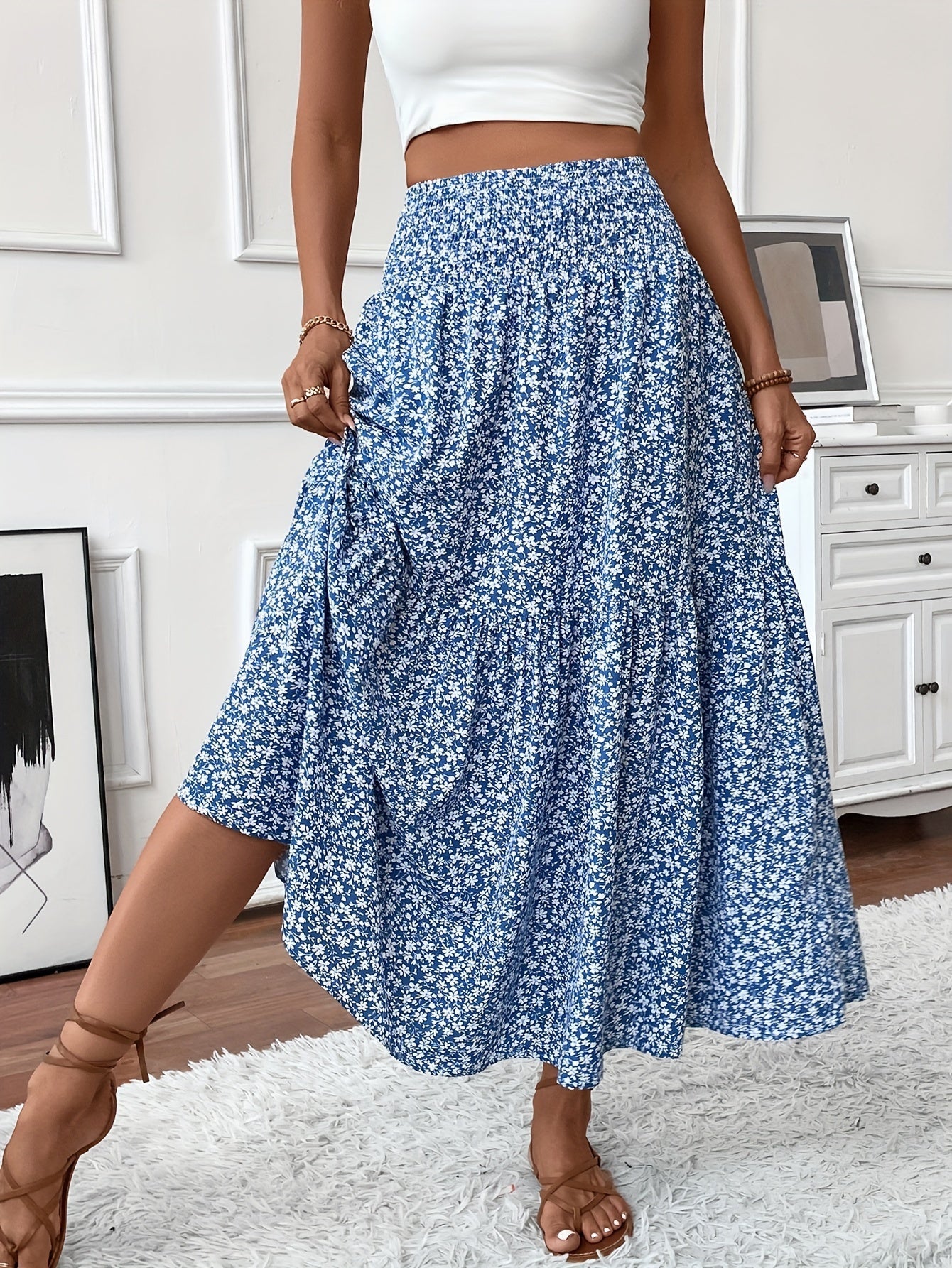 Mia Collection | Women's Maxi Skirt with Floral Print & Flattering Fit | Lightweight Fabric for Effortless Style 11
