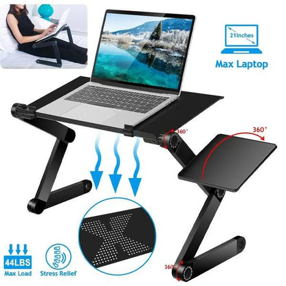 360 Ergonomic Laptop Stand For Desk With Detachable Mouse Plate BULLCAPTAIN