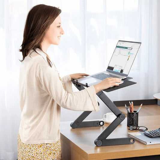 360 Ergonomic Laptop Stand For Desk With Detachable Mouse Plate BULLCAPTAIN