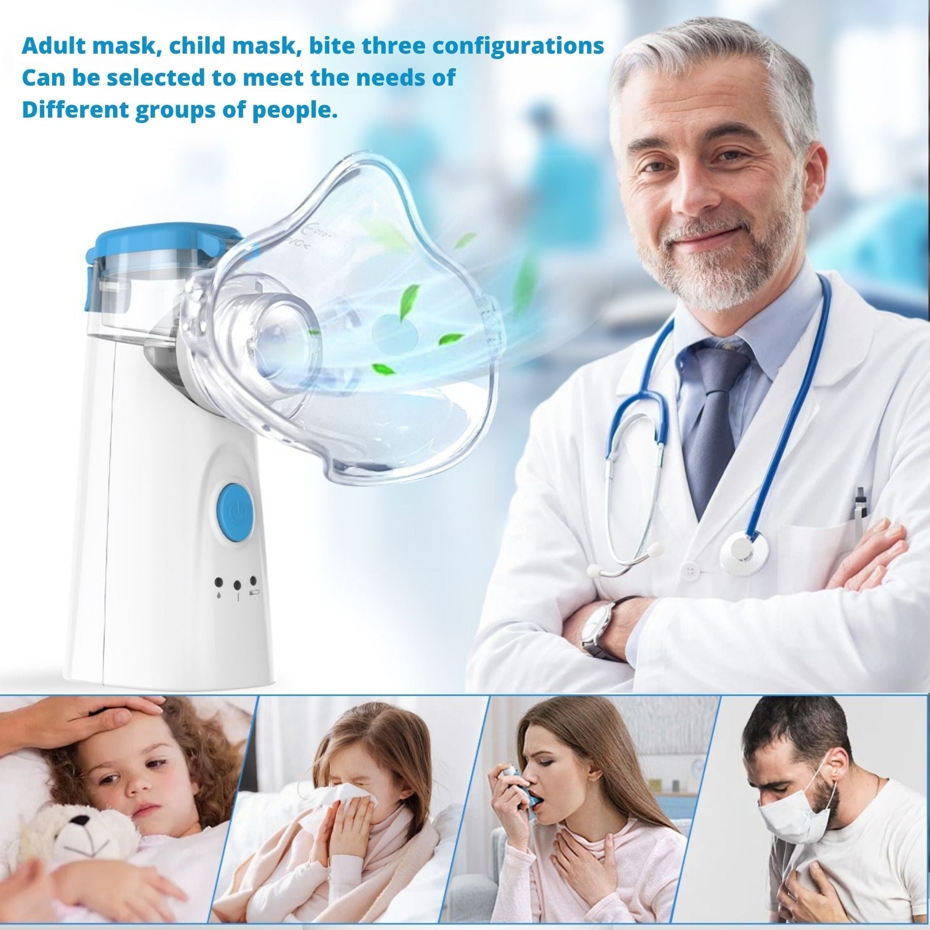 Breathe Easier Fast with Quiet Portable Nebulizer for All Ages + battery for free BULLCAPTAIN