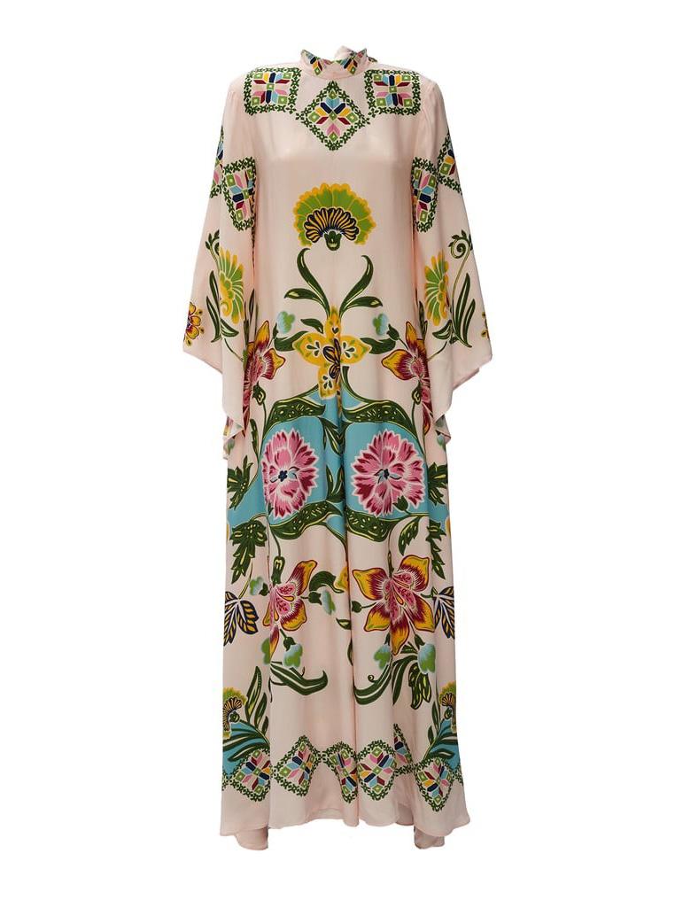 Exquisite Sunshine Floral Print Flowing Maxi Dress Olympus London