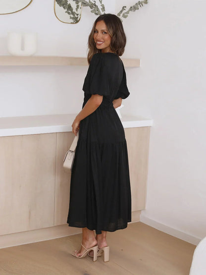 Laila women's midi dress - Black detail