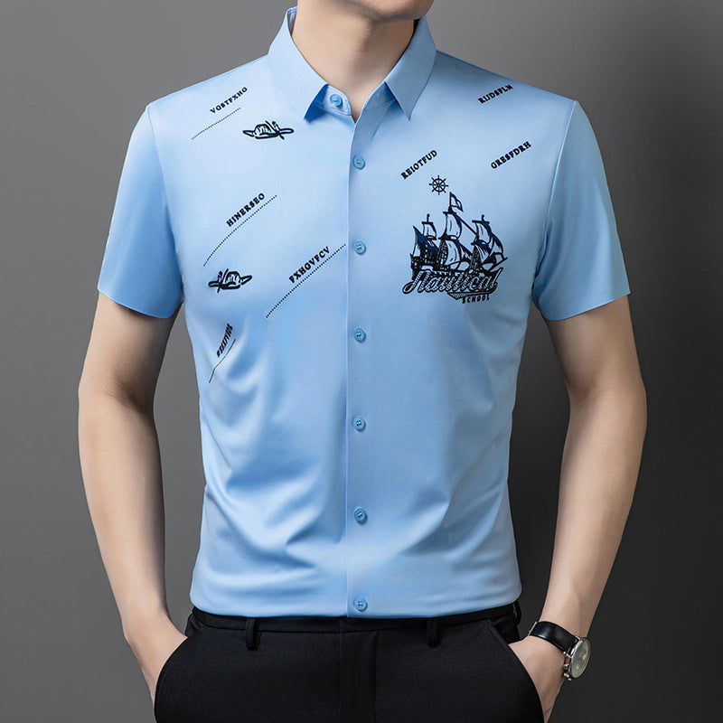 Men's Business Short Sleeves Button Down Shirt
