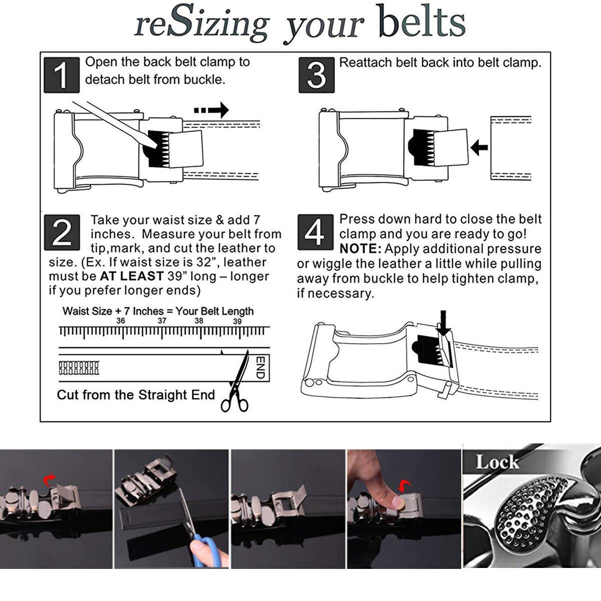 BULLCAPTAIN Belt for Men Genuine Leather Belt with Automatic Buckle,Elegant Gift Box